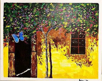 Shadow on the yellow wall