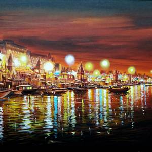 Beauty of Night Varanasi Ghats