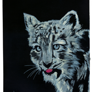 Bobcat Cub Oil Painting Digital Print