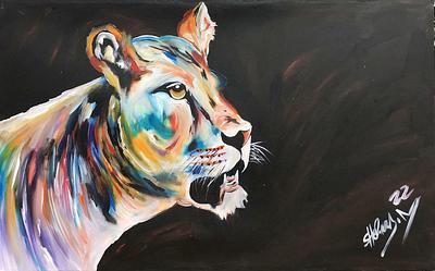 Lioness on Canvas