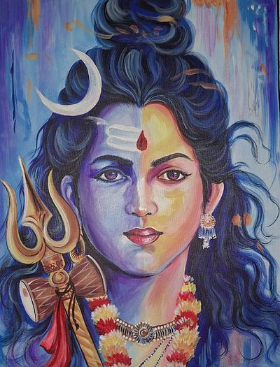 Shiva painting, lord Shiva art work,Indian art painting