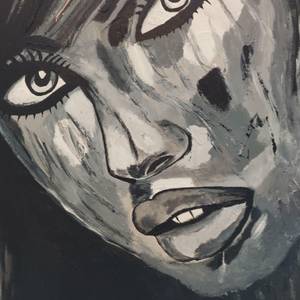Ava   Peinture acrylique et technique mixte.  16’’ x. 16’’