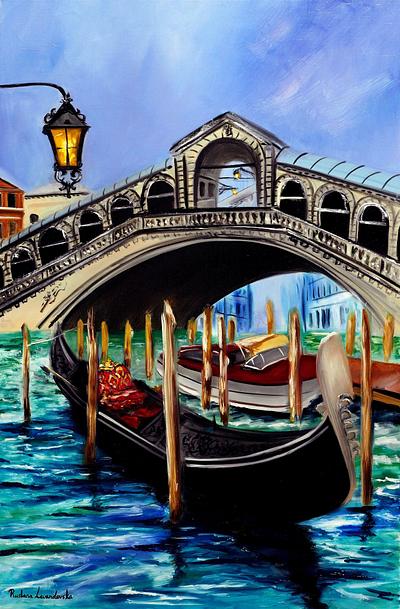 Gondolas at the Rialto Bridge in Venice
