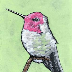 Anna’s Hummingbird - Acrylic on Panel - 6x8 inches
