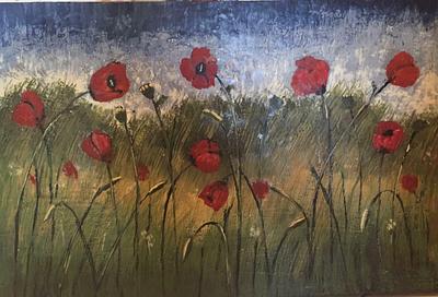Landscape, red poppies',  2015