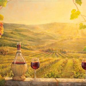 Un Vignoble toscan à l'aurore / A Toscan Vineyard at sunset