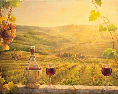 Un Vignoble toscan à l'aurore / A Toscan Vineyard at sunset