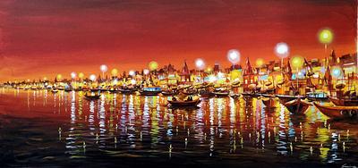Beauty of Night of Varanasi Ghats