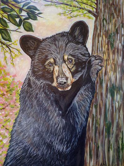 Black bear on a tree