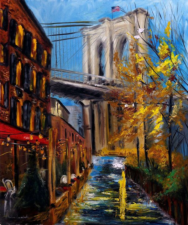 Autumn at Dumbo New York Painting Oil Arto Galleria