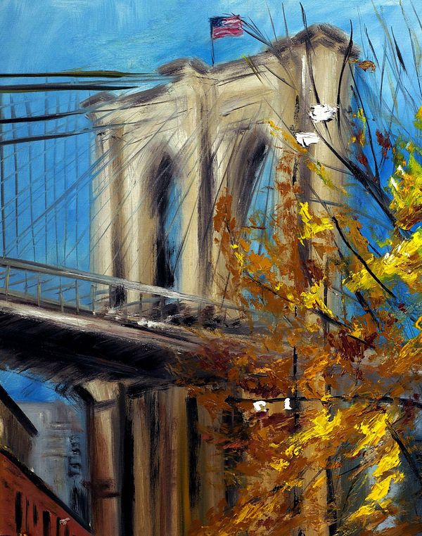 Autumn at Dumbo New York Painting Oil Arto Galleria