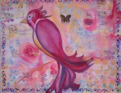 Fuscia and Feathered