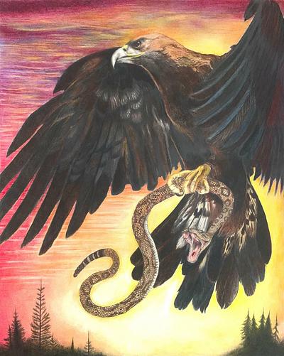 Golden Eagle & Diamondback Rattlesnake