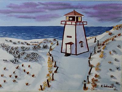 Lighthouse in Light Snow