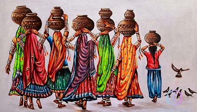 Rajasthani women painting