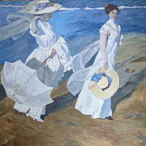 Two Sisters on the Beach After J Sorolla