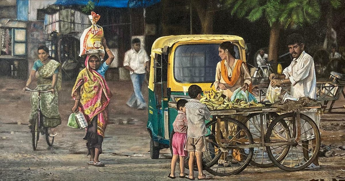 Vadodara traditional market Painting, Oil Arto Galleria