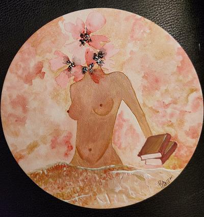 Nude Blossom_Acrylic_8 inch Diameter