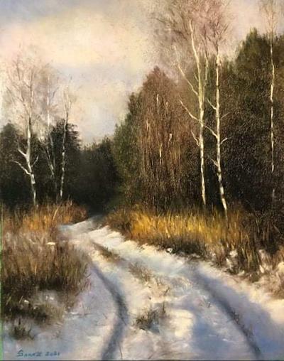 Winter in the farm road