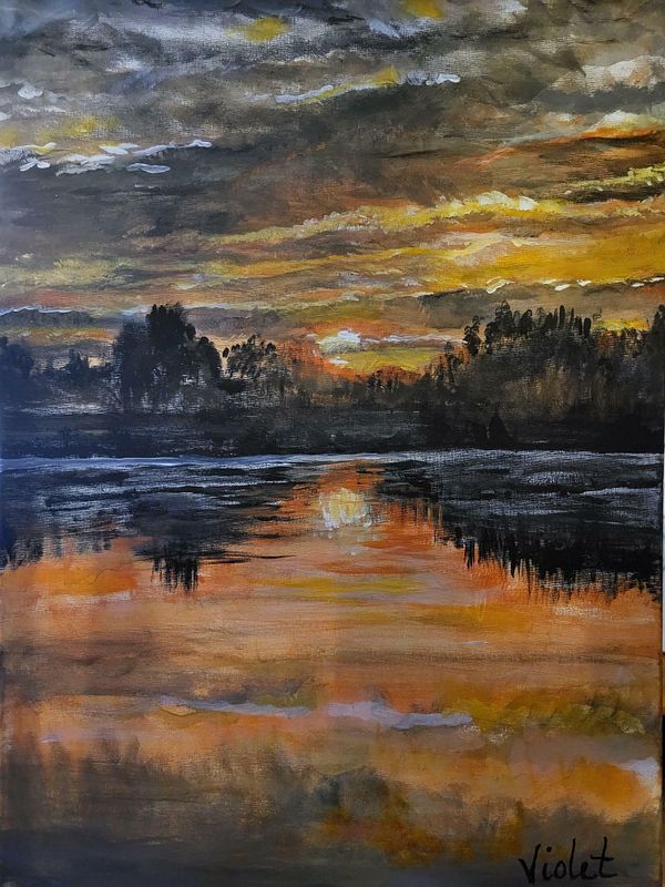 African Sunset Painting Acrylic Arto Galleria