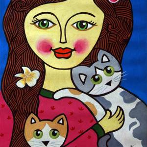 LASSIE  WITH  PUSSY  CATS
