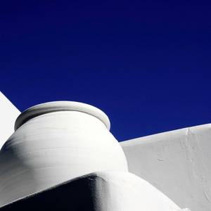 Urn on a roof on the island of Panarea, Italy