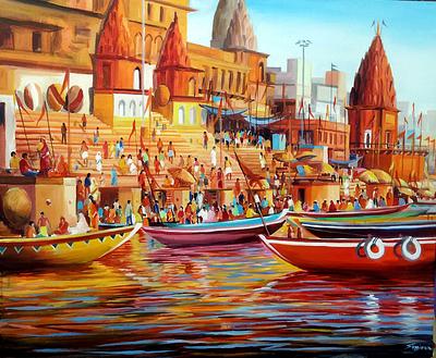Colorful Varanasi Ghats